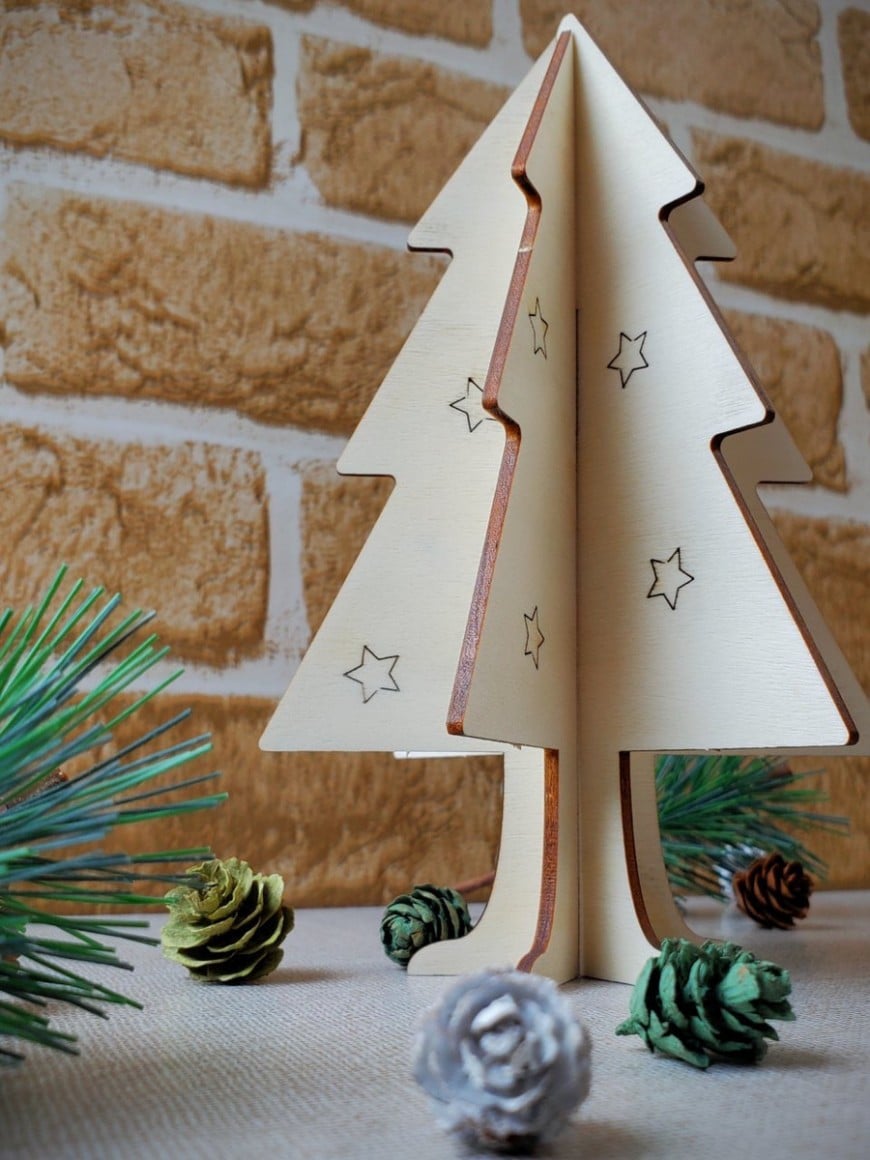 かんたん木製クリスマスツリー　飾り付け